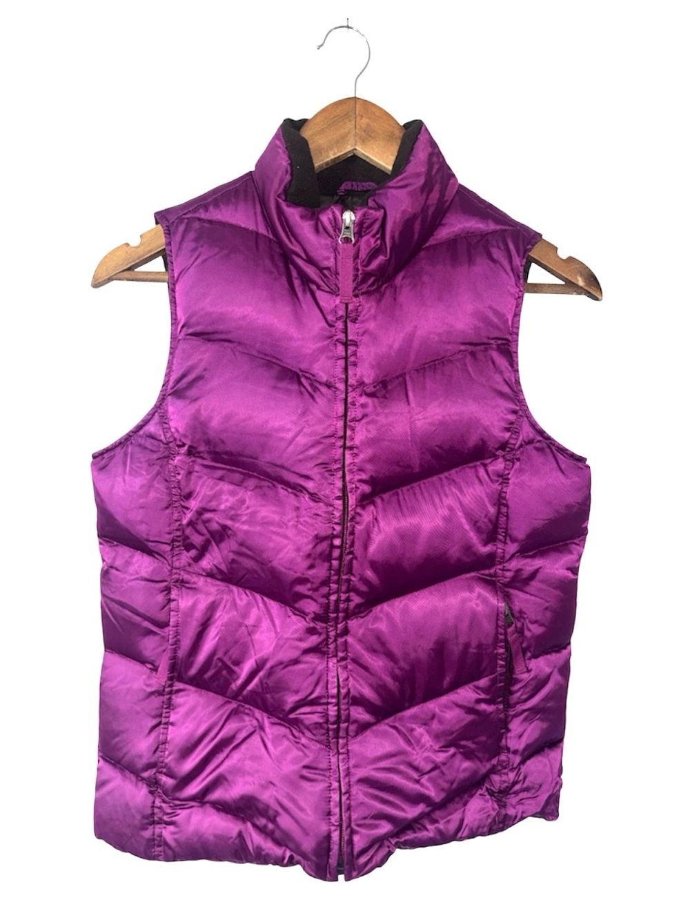 Eddie Bauer Goose Down Purple Puffer Quilted Vest Winter Warm Size XS